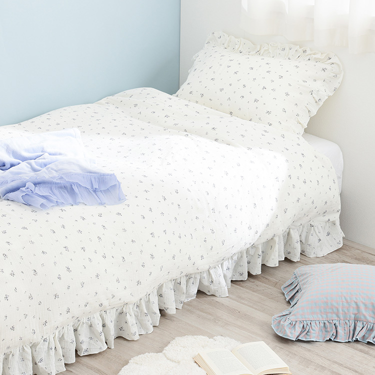 フラワーキルト 掛け布団カバー S PK 花柄 ピンク（寝具