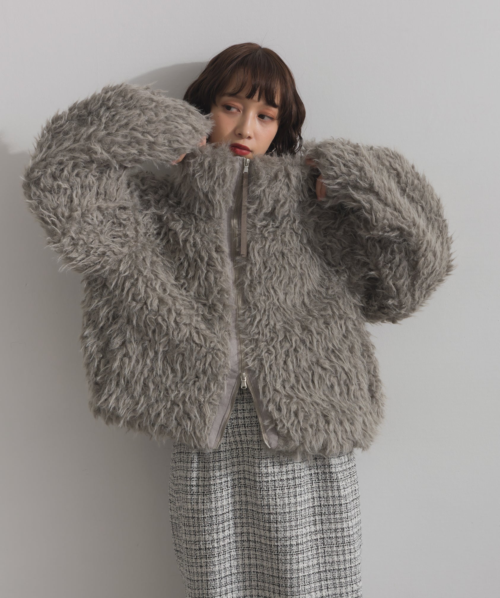 ミックスシープファースタンドブルゾン– OandI