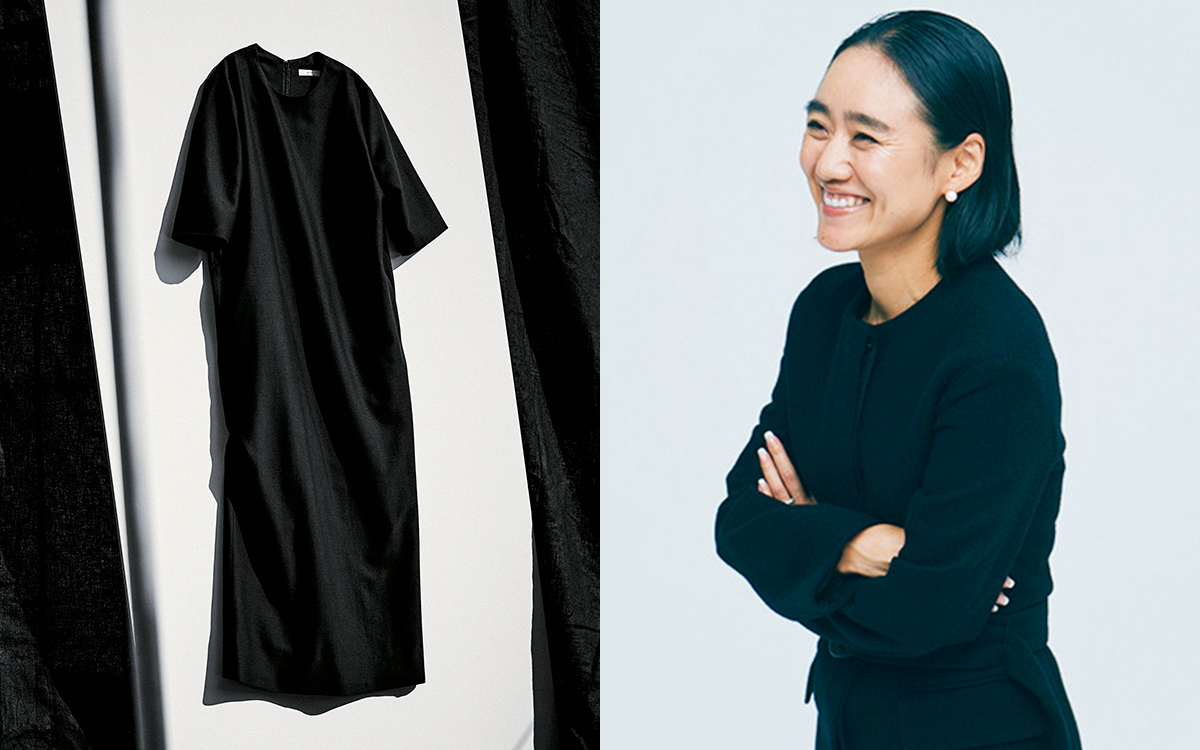ATON」のマニッシュなブラックワンピース｜スタイリスト・金子綾さんが