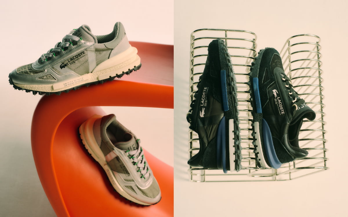 ラコステの人気スニーカーがシルバー・ブラックでモードな装いに