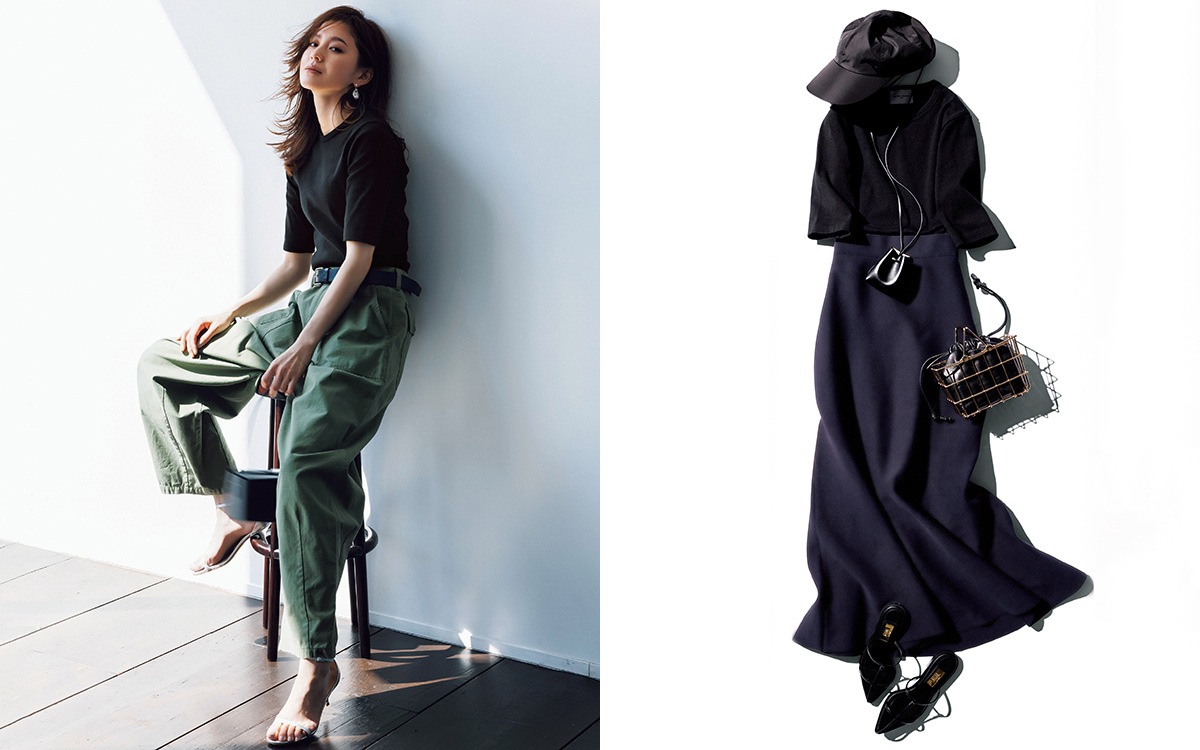 きれいめカジュアルな「黒T」着回しコーデ4選♡ スタイリスト金子 綾