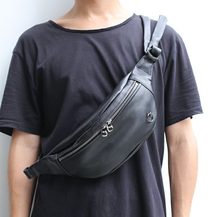 J-BG003)ENDUREレザーボディバッグショルダーバッグS-ブラック