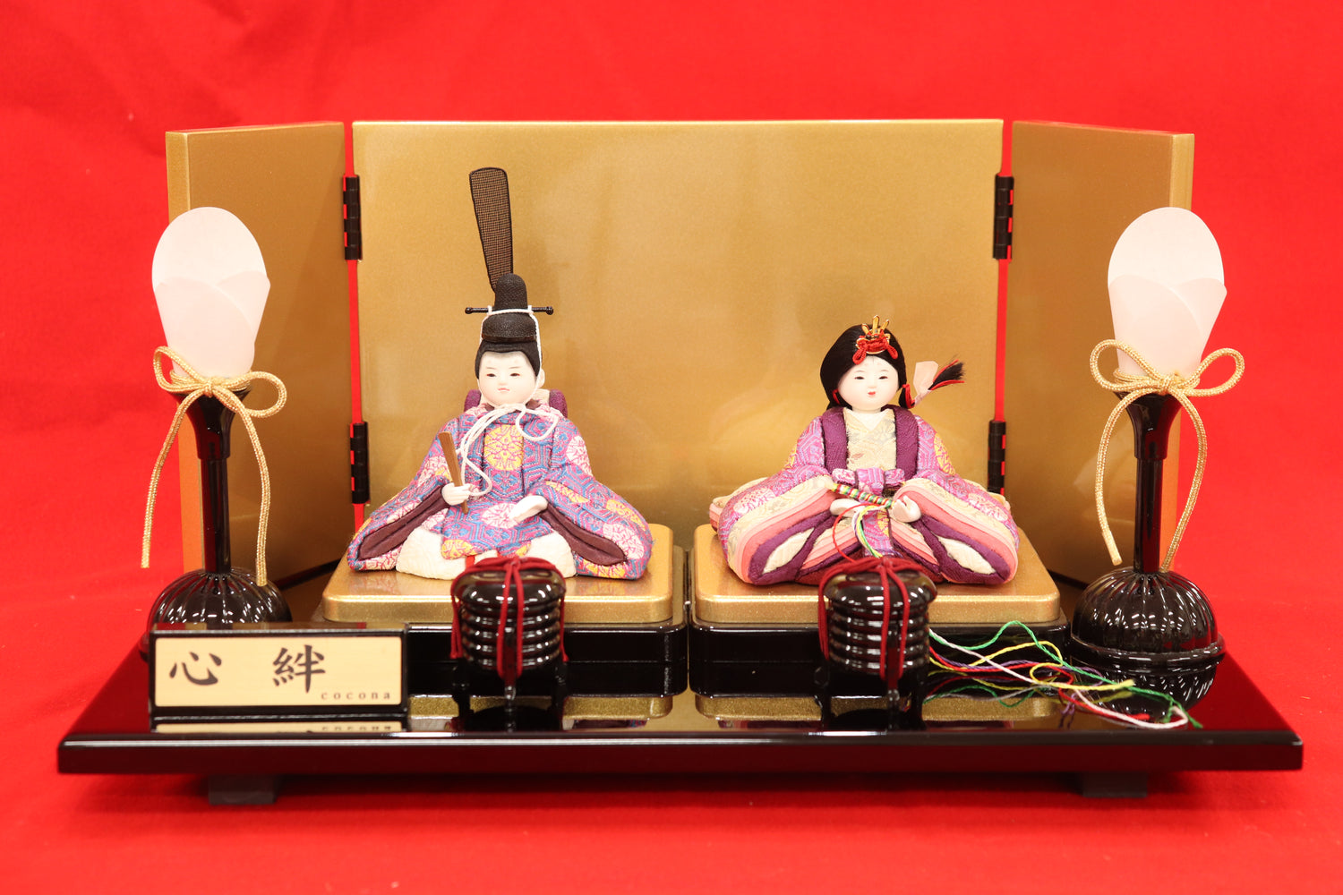 木目込み 親王飾り雛人形セット(38cm×23cm×21cm) – 節句人形の通販