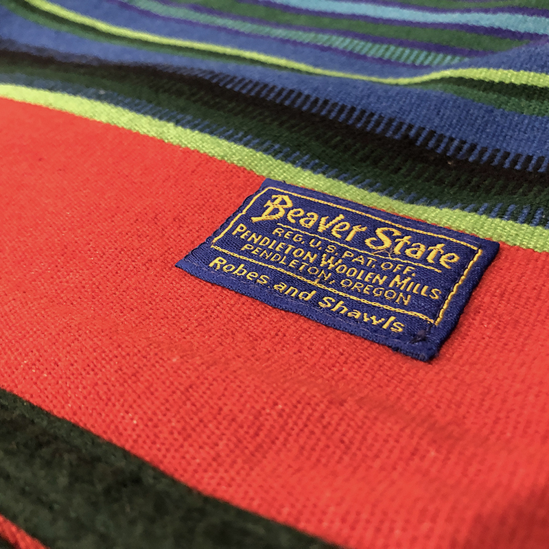 Pendleton Beaver State Blanket Red Navy black Native Mexican