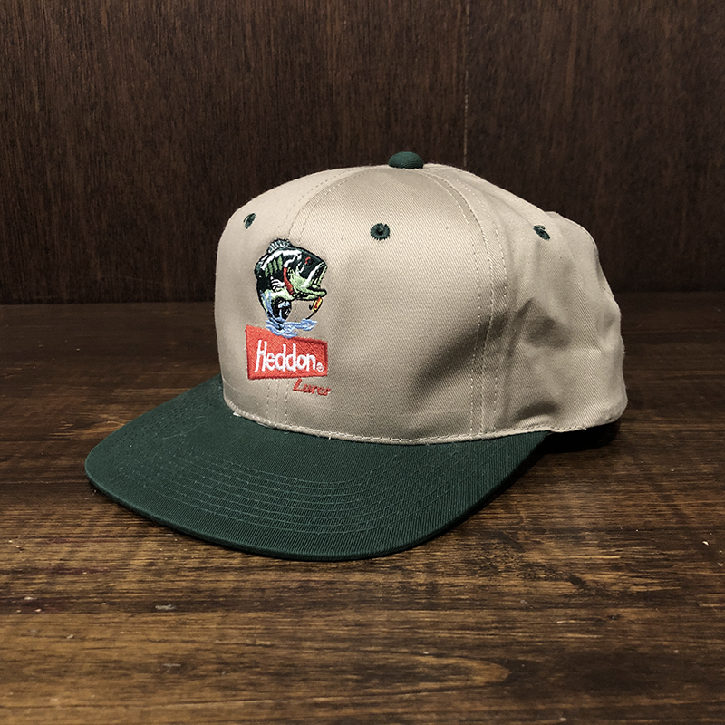 Heddon Cotton Twill Jumping Bass Fishing Cap Khaki Tan Green