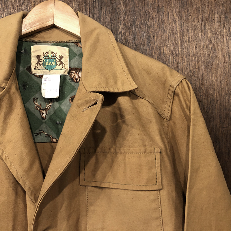 Ideal Vintage Hunting Jacket Mastard Animal pattern Deadstock あい