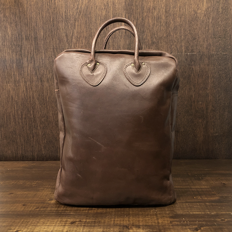 L.L. Bean Brown Leather Talon Zip Top Cursive Tag Tote Bag
