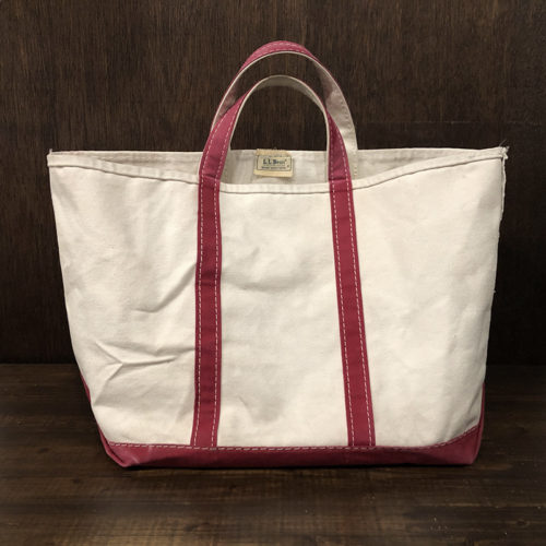 L.L. Bean Boat and Tote White Red Canvas Tote Bag エルエルビーン