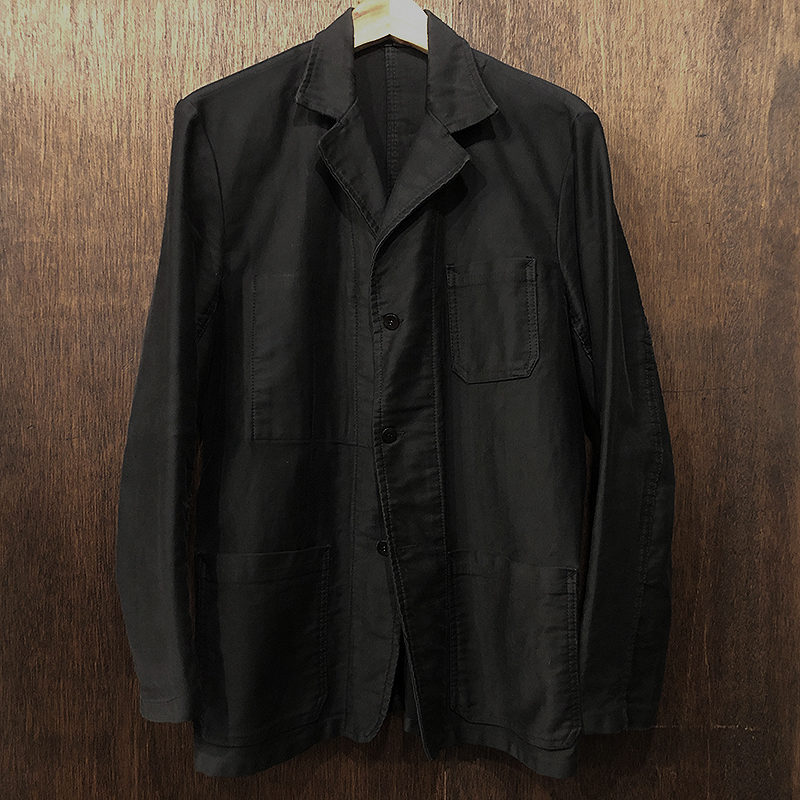 Mont Kemmel Botton Villefranche Black Moleskin Lapel Tuck