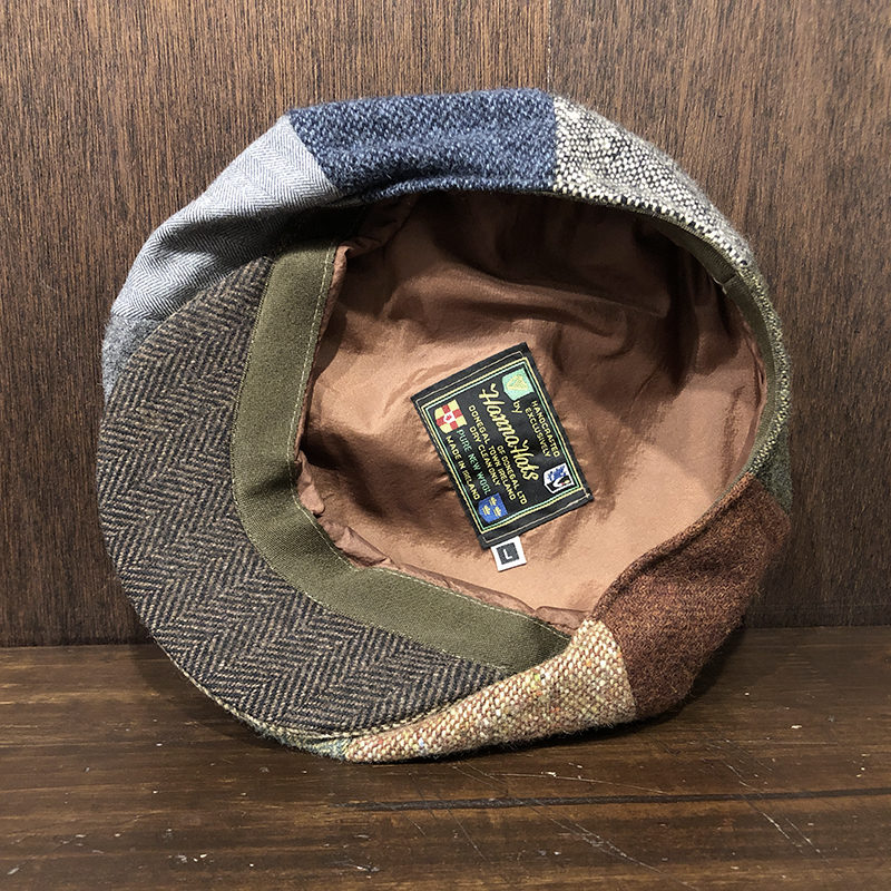 Hanna Hats Donegal Tweed Multi Color Newsboy Retro Cap Hat L Made
