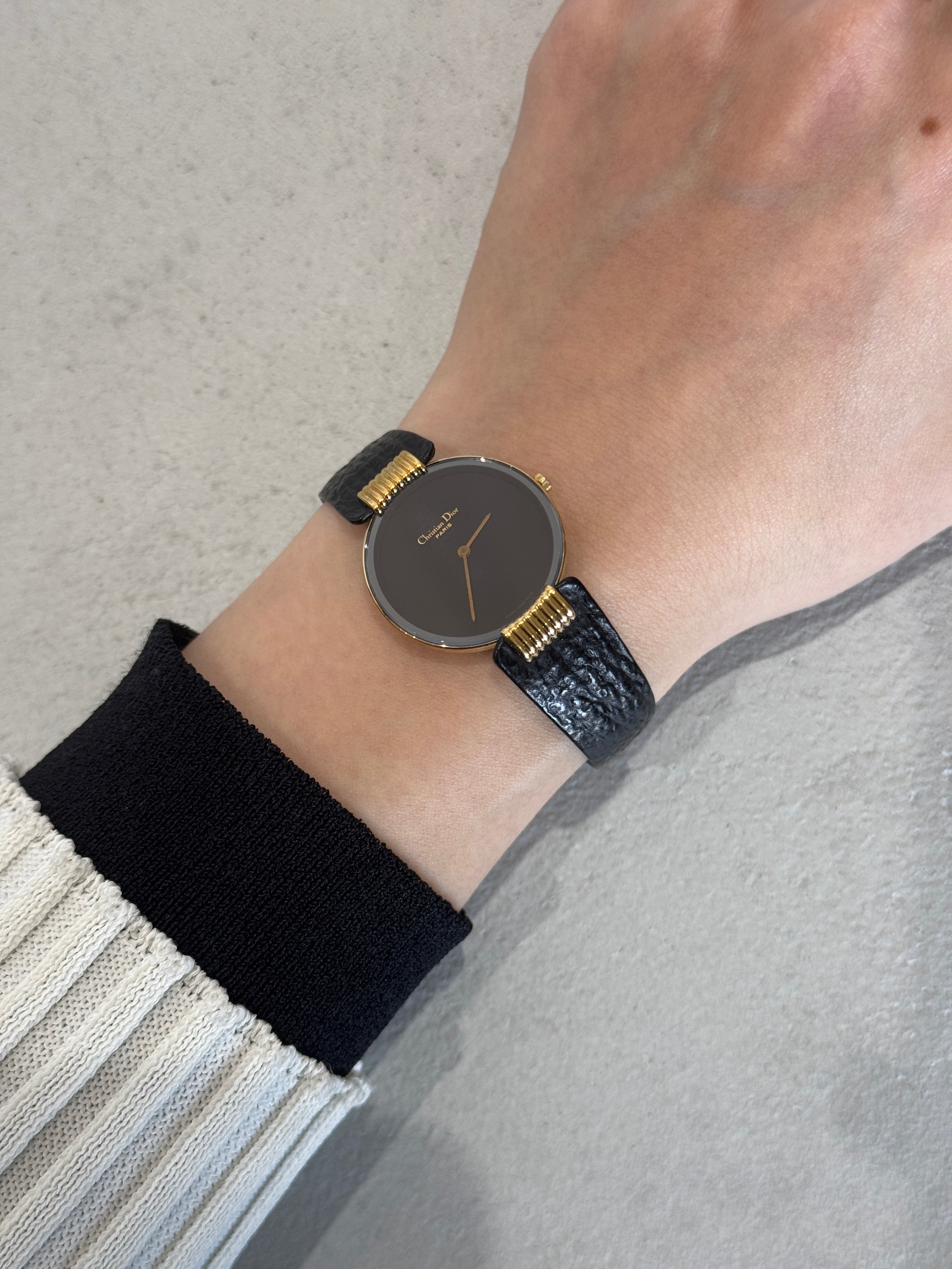 Christian Dior ヴィンテージ ディオール ブラックムーン ウォッチ