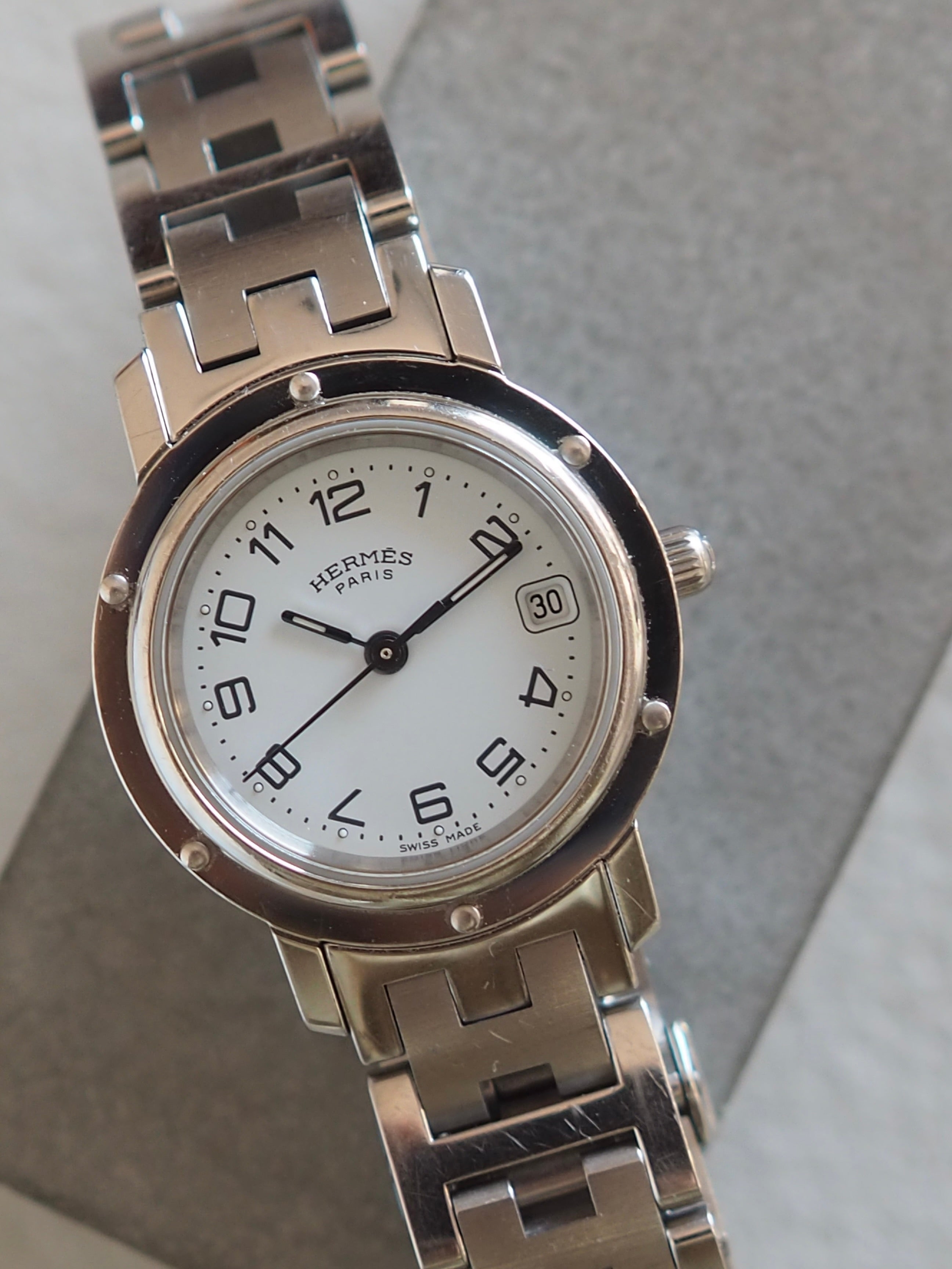 HERMES エルメス クリッパー ウォッチ 腕時計 レディース シルバー