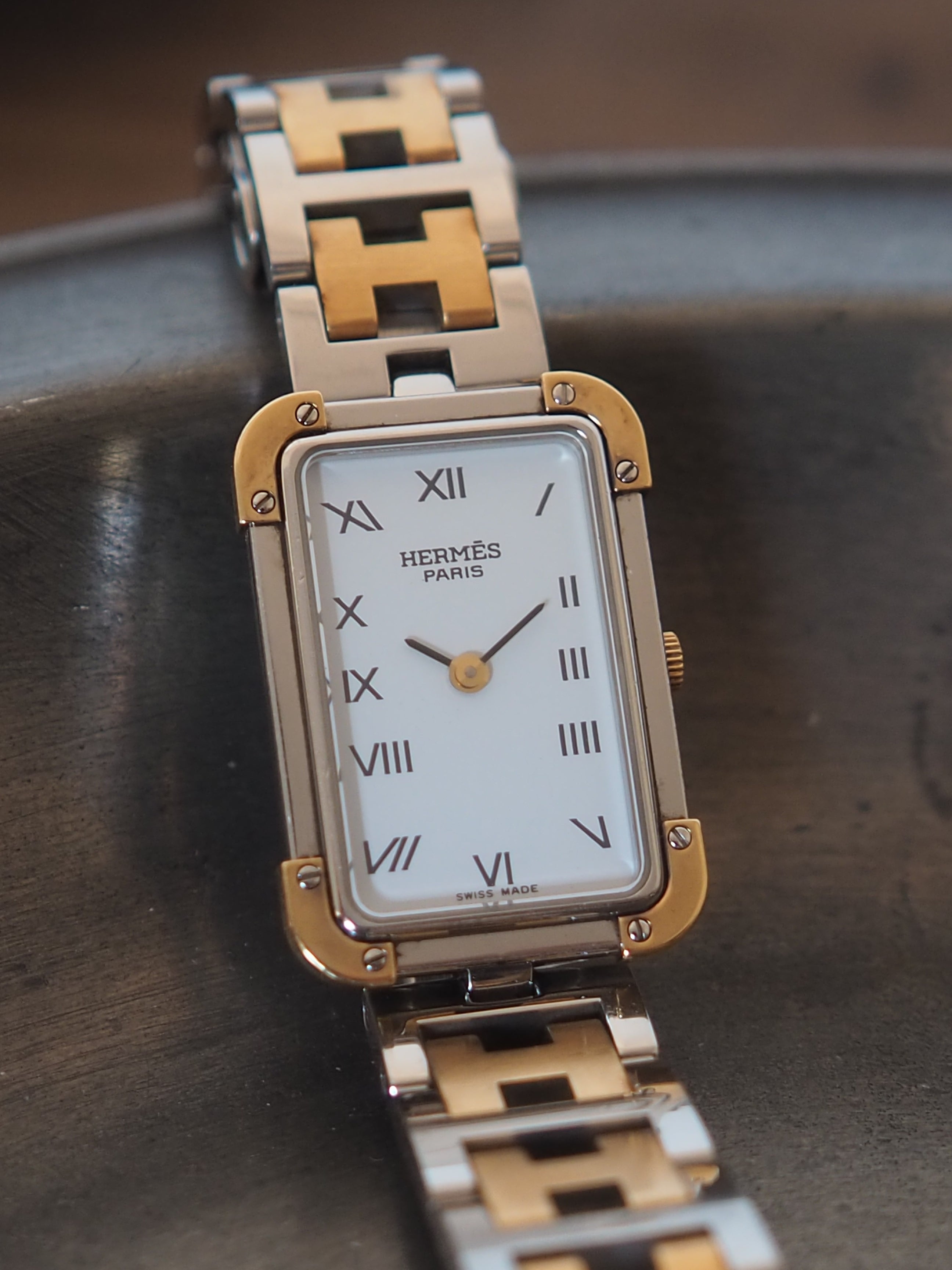 HERMES エルメス クロアジュール ウォッチ 腕時計 レザー メタル