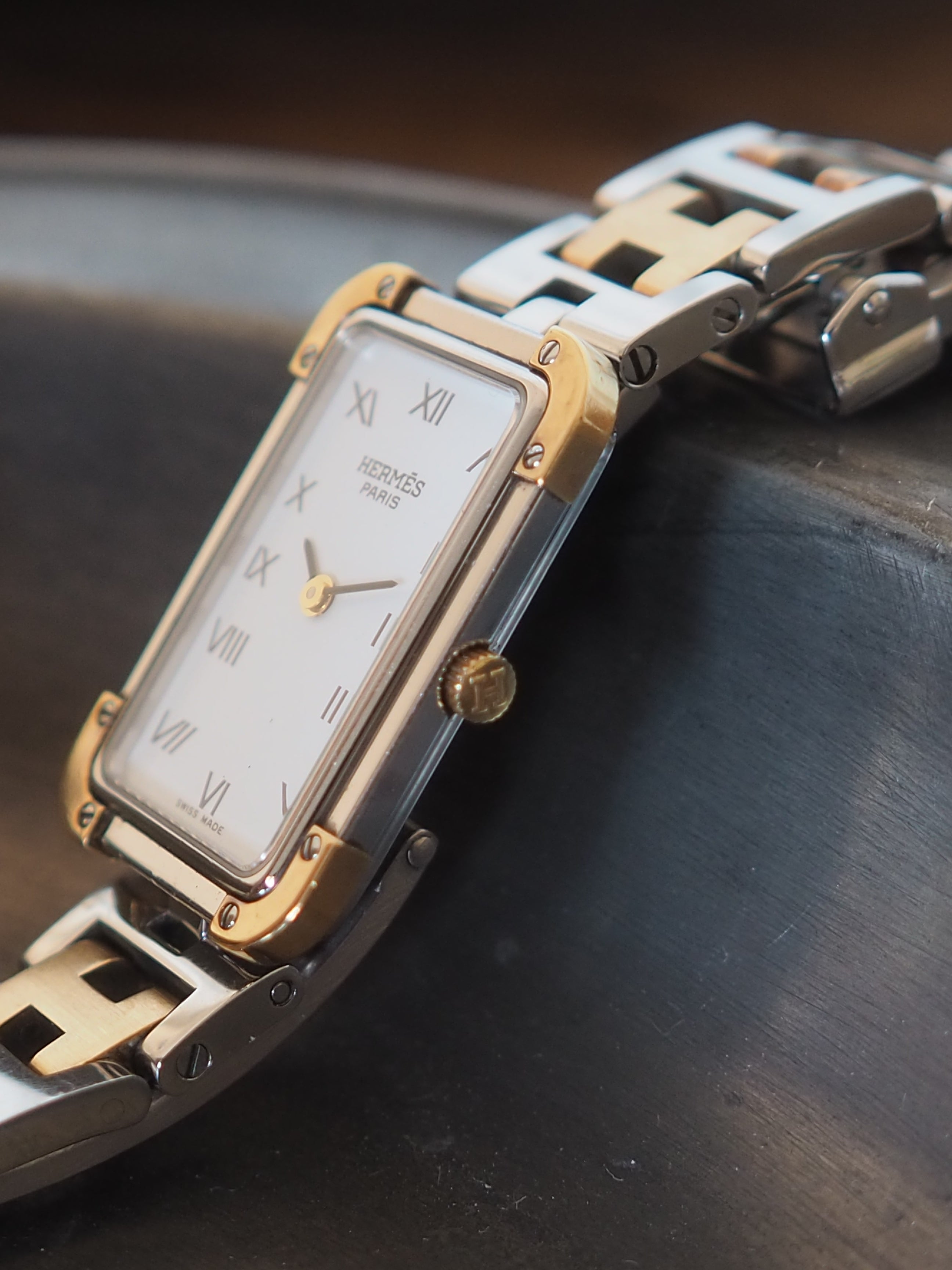 HERMES エルメス クロアジュール ウォッチ 腕時計 レザー メタル