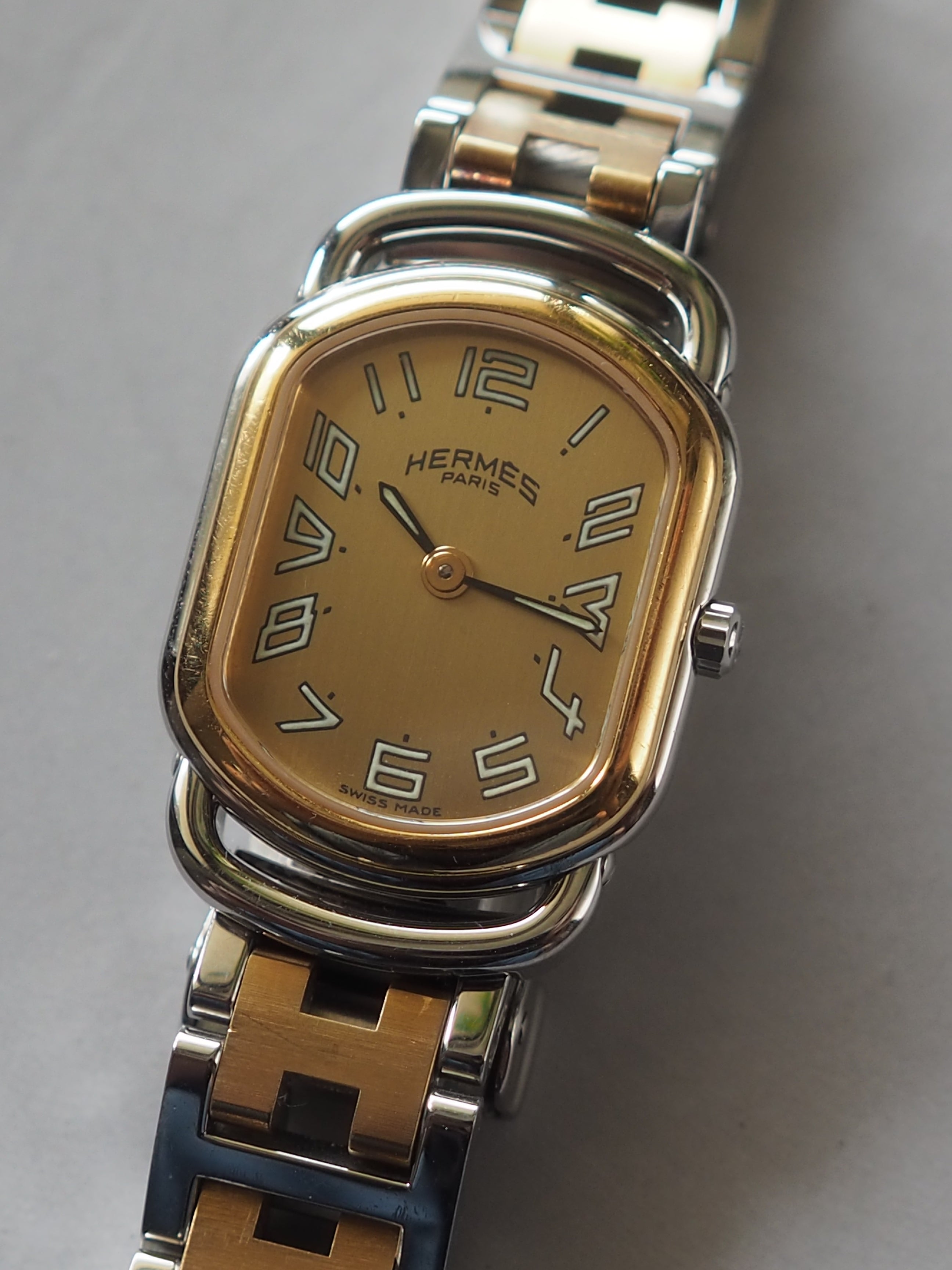 HERMES エルメス ラリー ウォッチ 腕時計 コンビ レディース ヴィンテージ