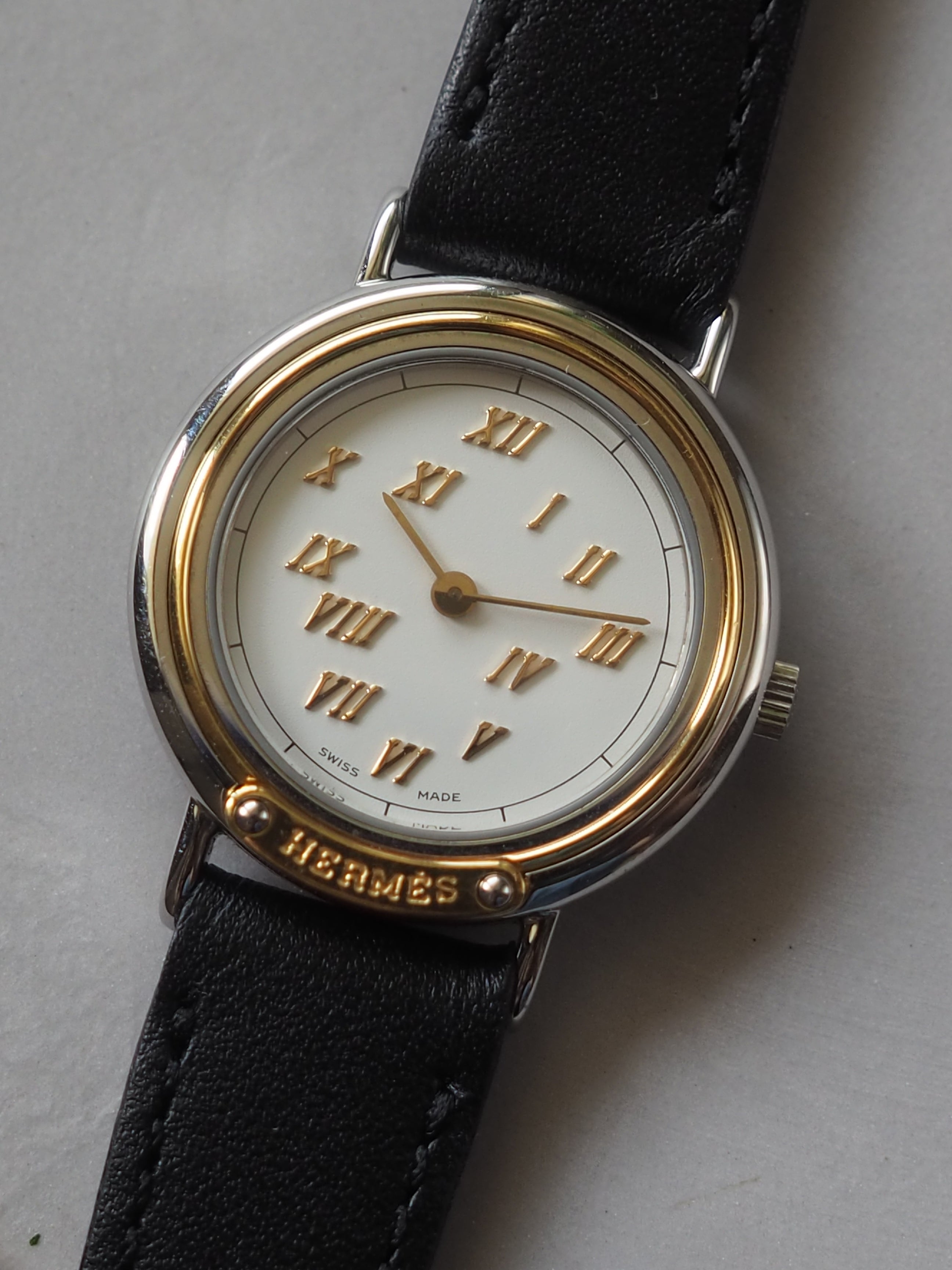 HERMES エルメス メテオール ウォッチ 腕時計 シルバー ゴールド