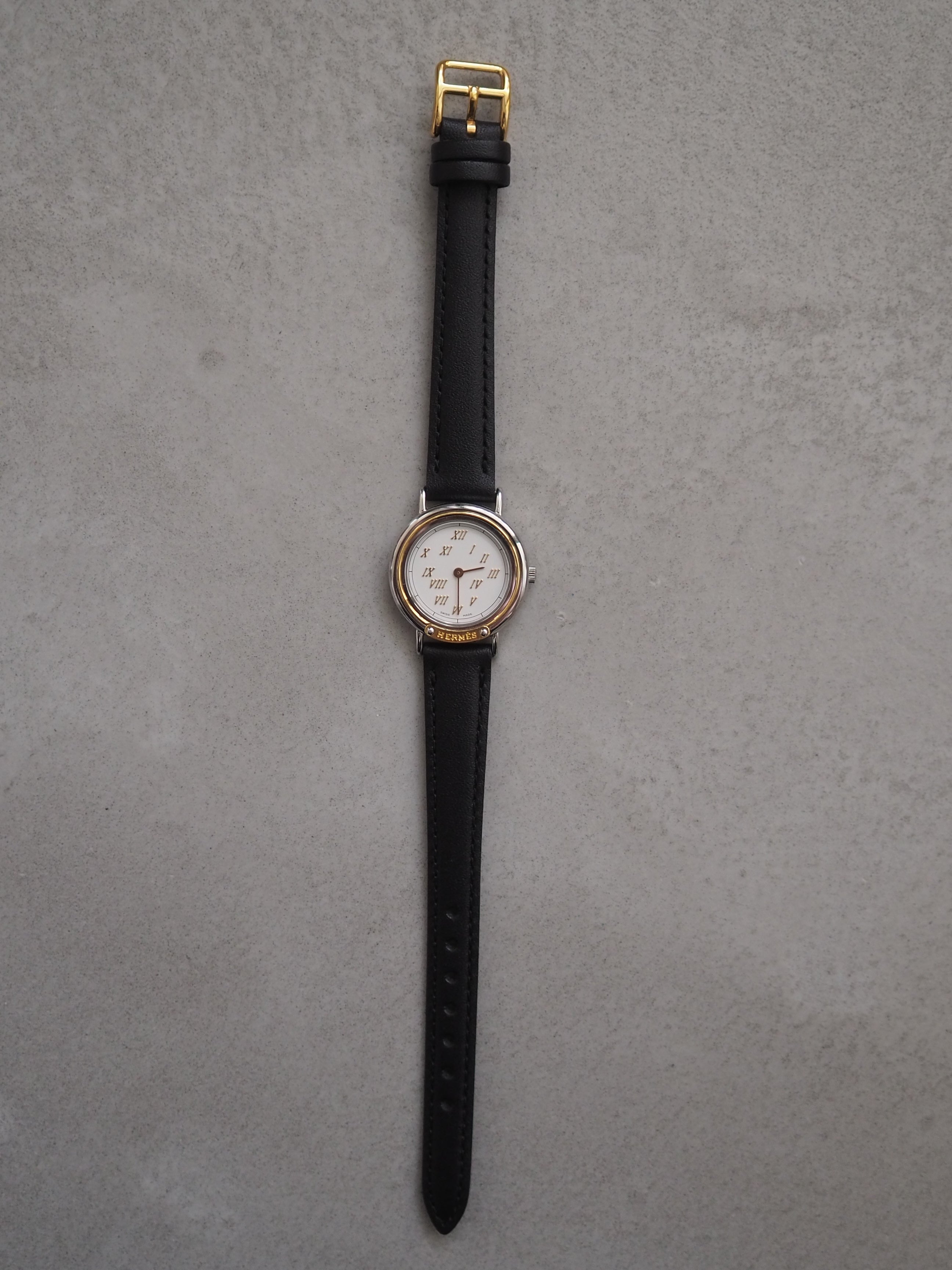 HERMES エルメス メテオール ウォッチ 腕時計 シルバー ゴールド