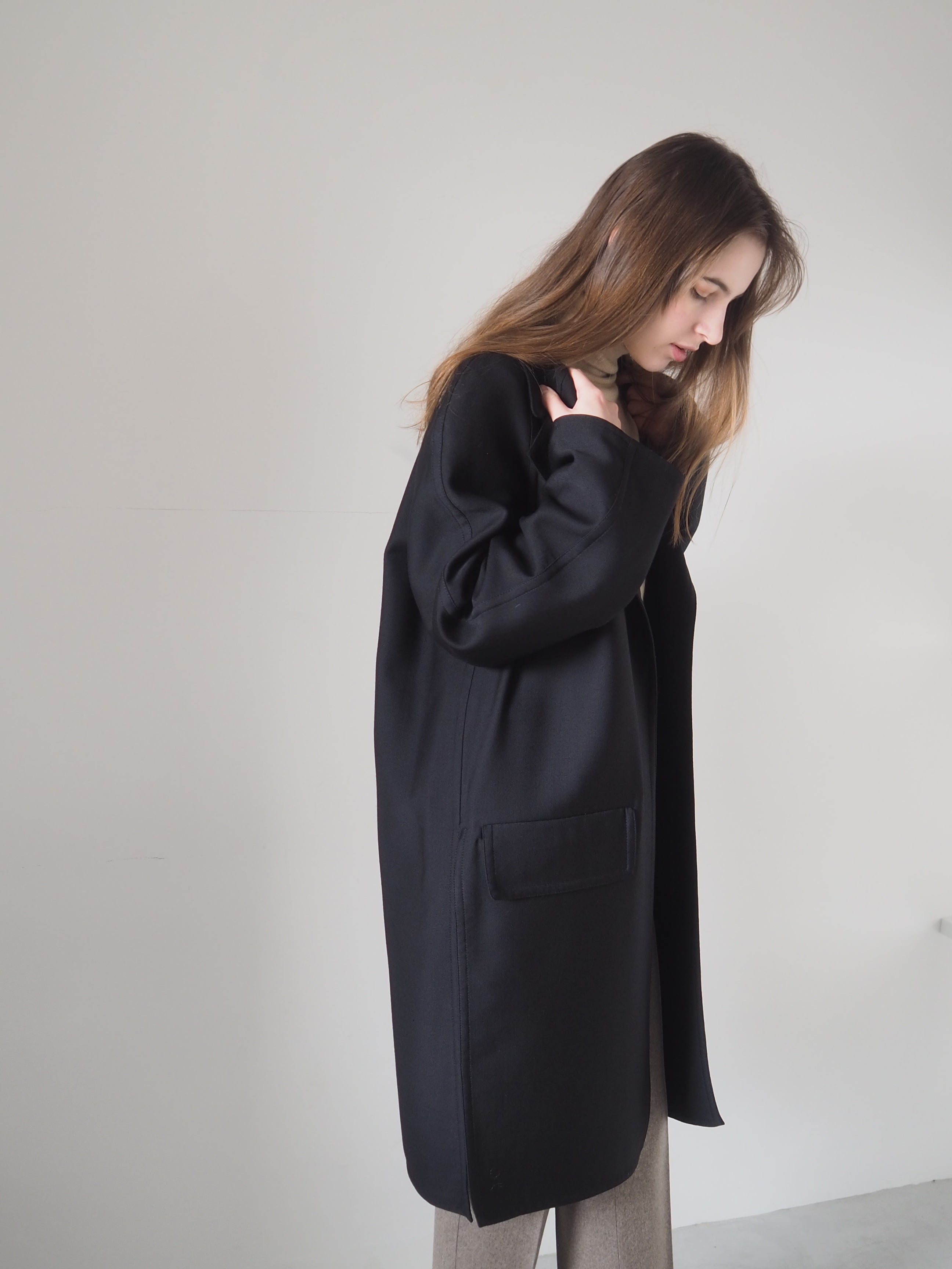 セリーヌ CELINE ボタンレス ウール コート フィービー スプリング