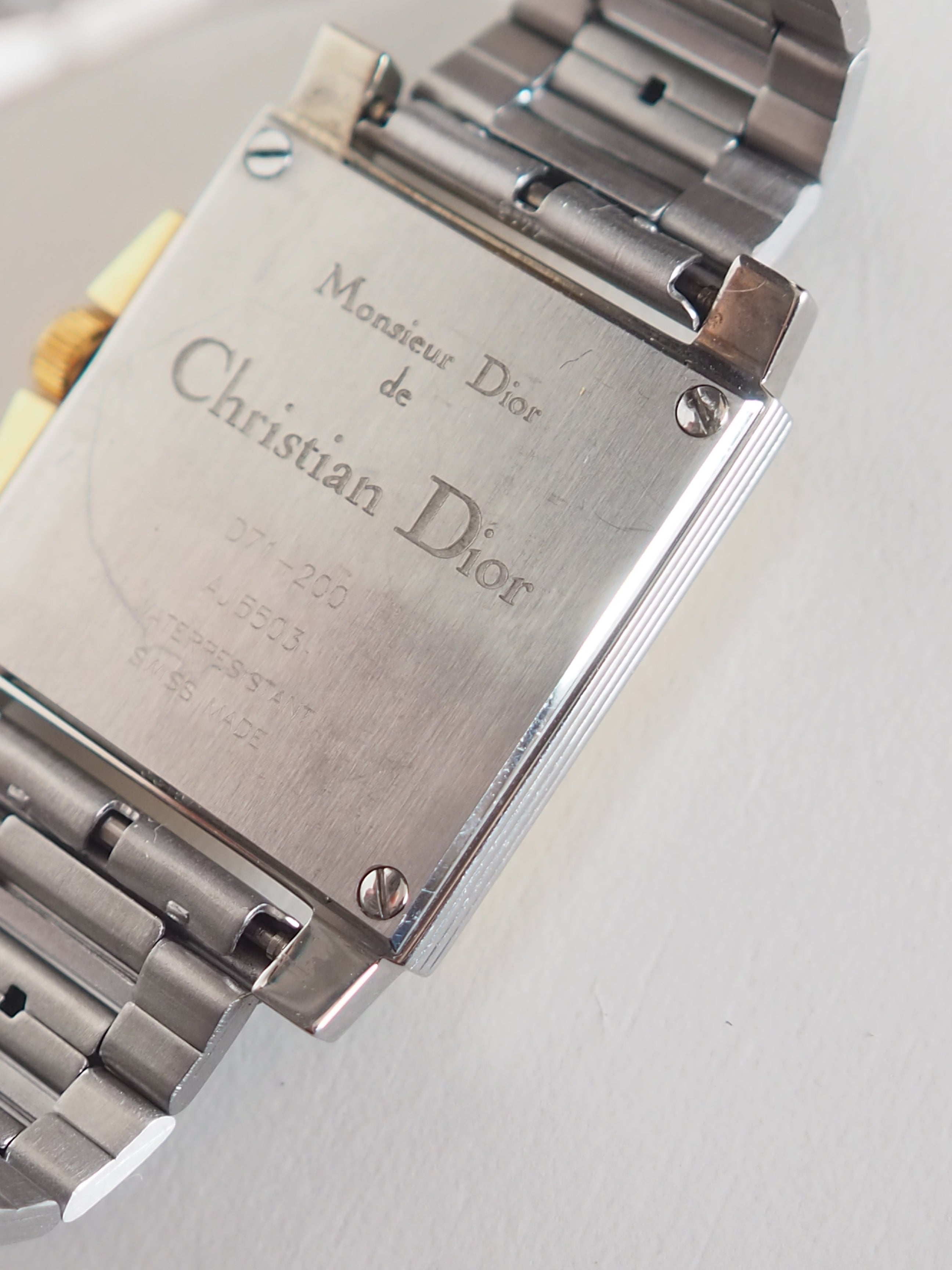 Christian Dior ディオール スクエア ウォッチ 腕時計 コンビ メンズ