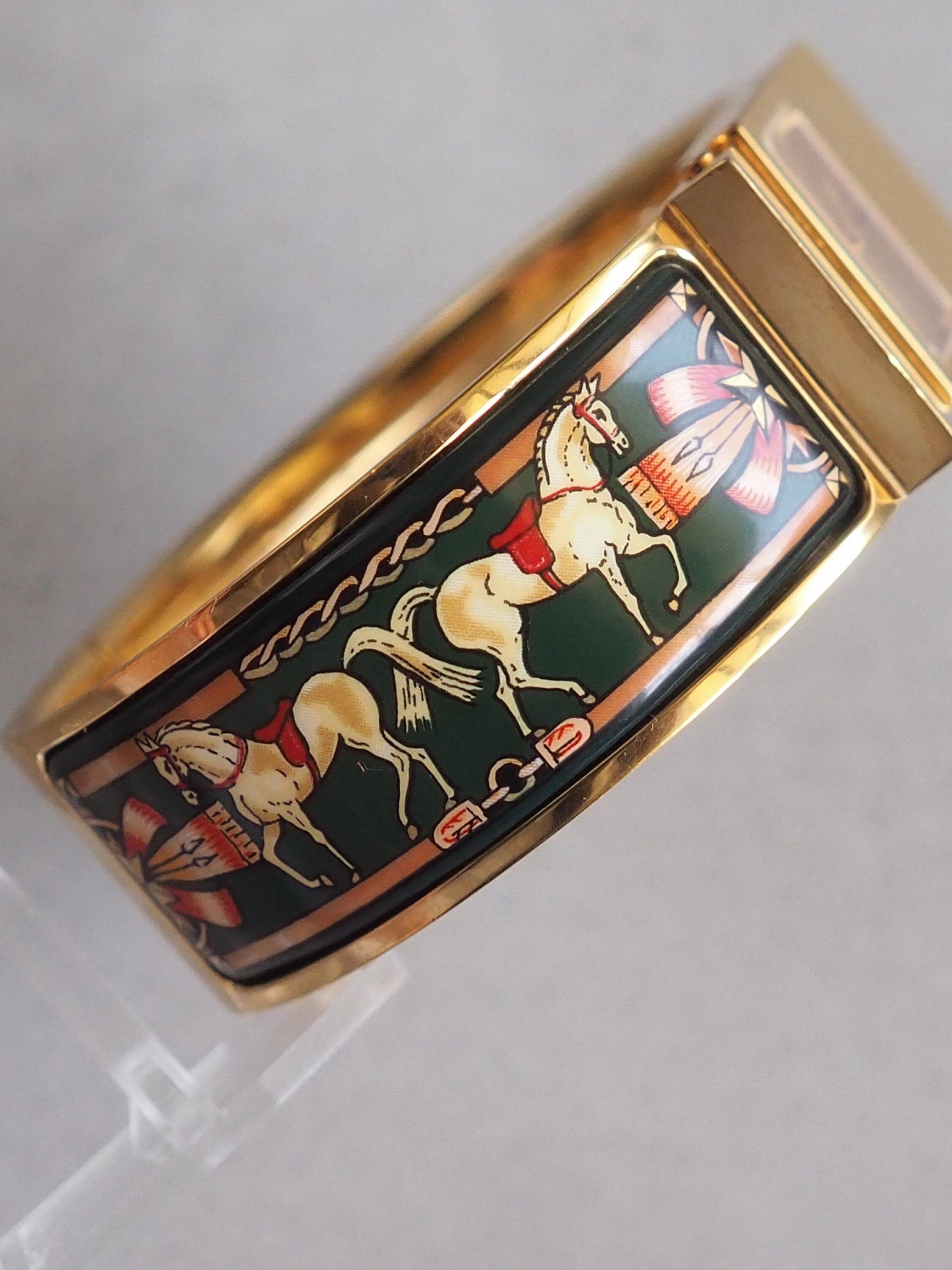 HERMES エルメス ロケ バングル ウォッチ 腕時計 エマイユ 七宝焼