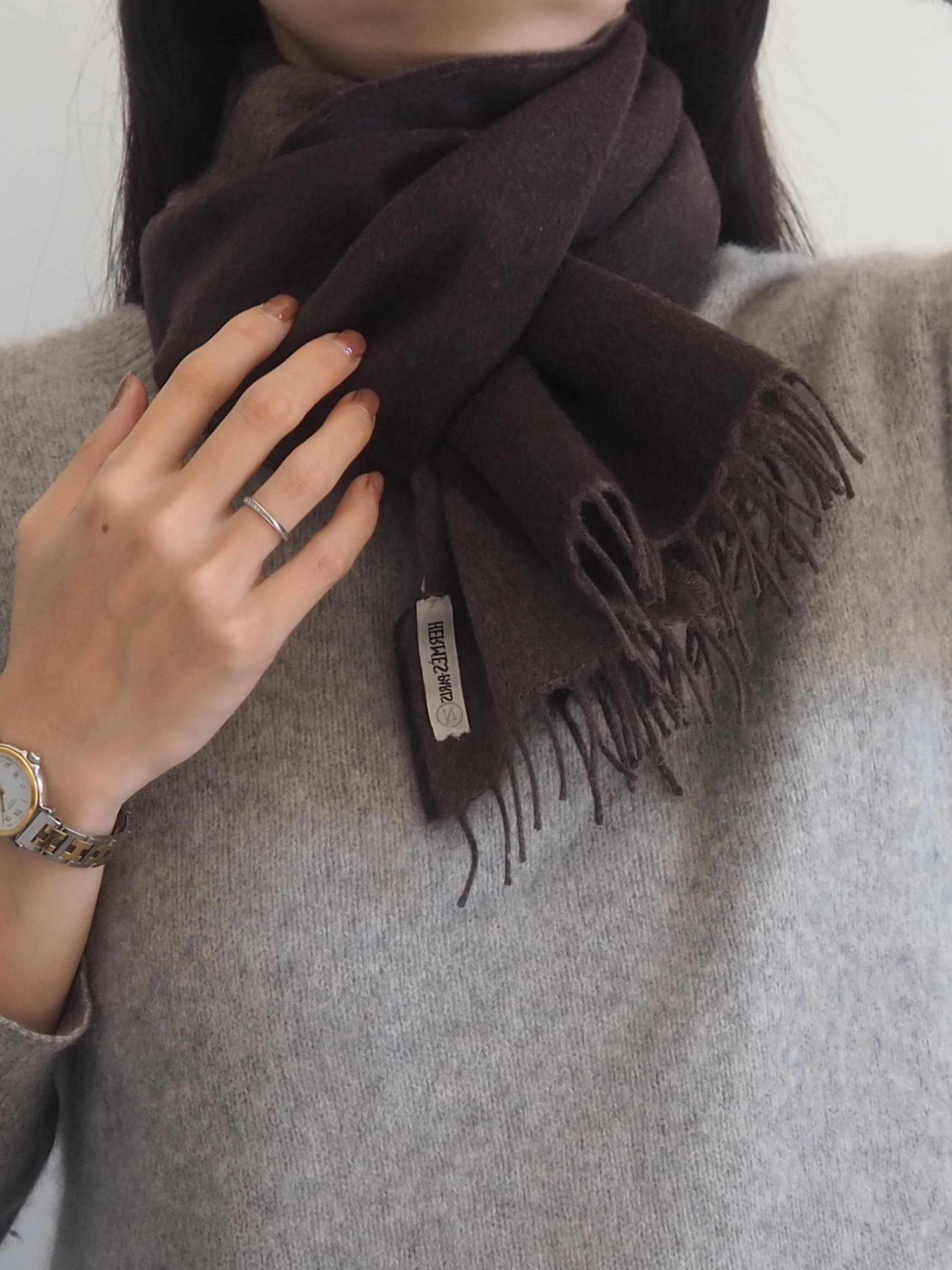 HERMES ダブルフェイス マフラー