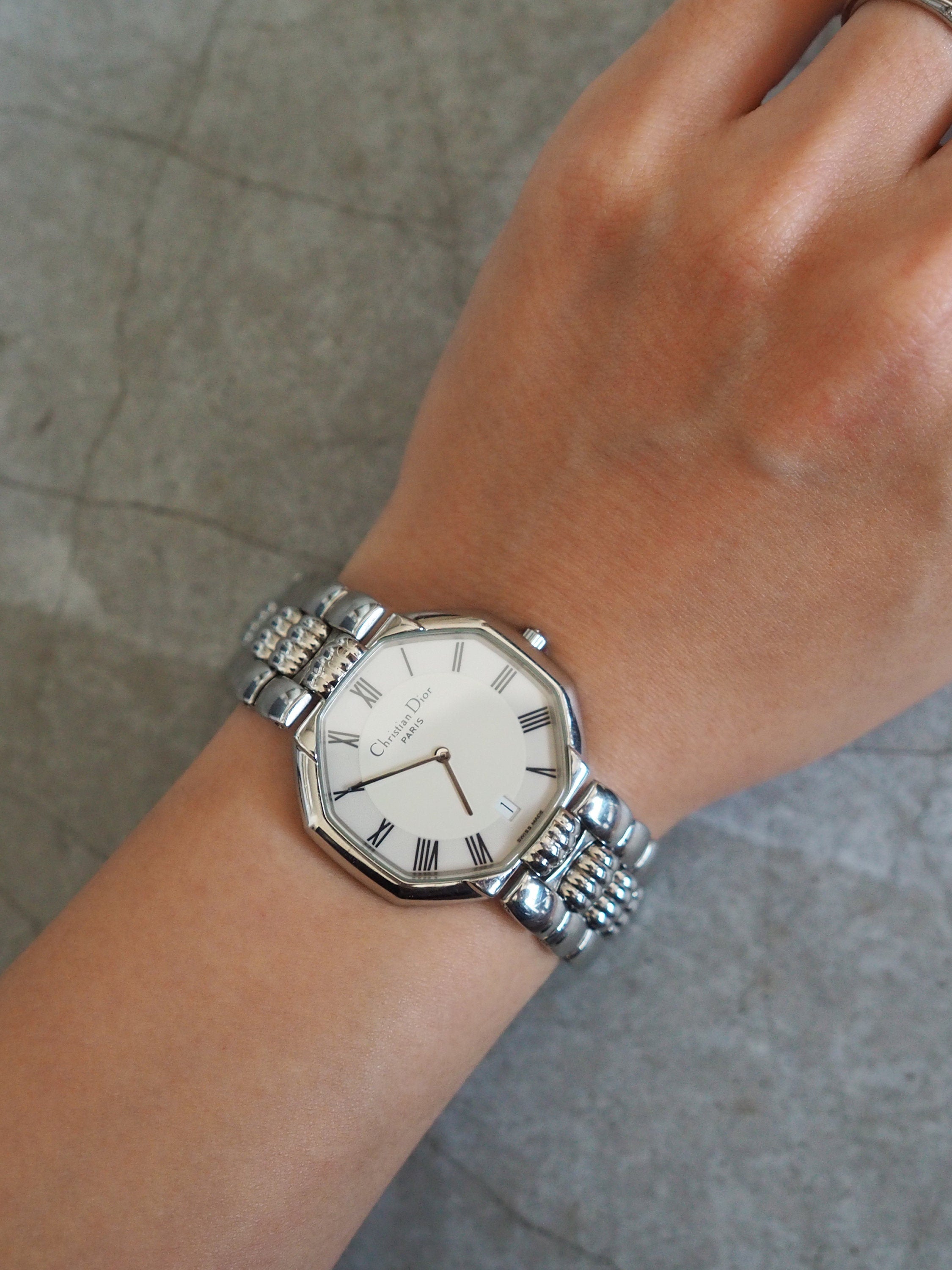 Christian Dior オクタゴン ローマ ウォッチ 腕時計 シルバー