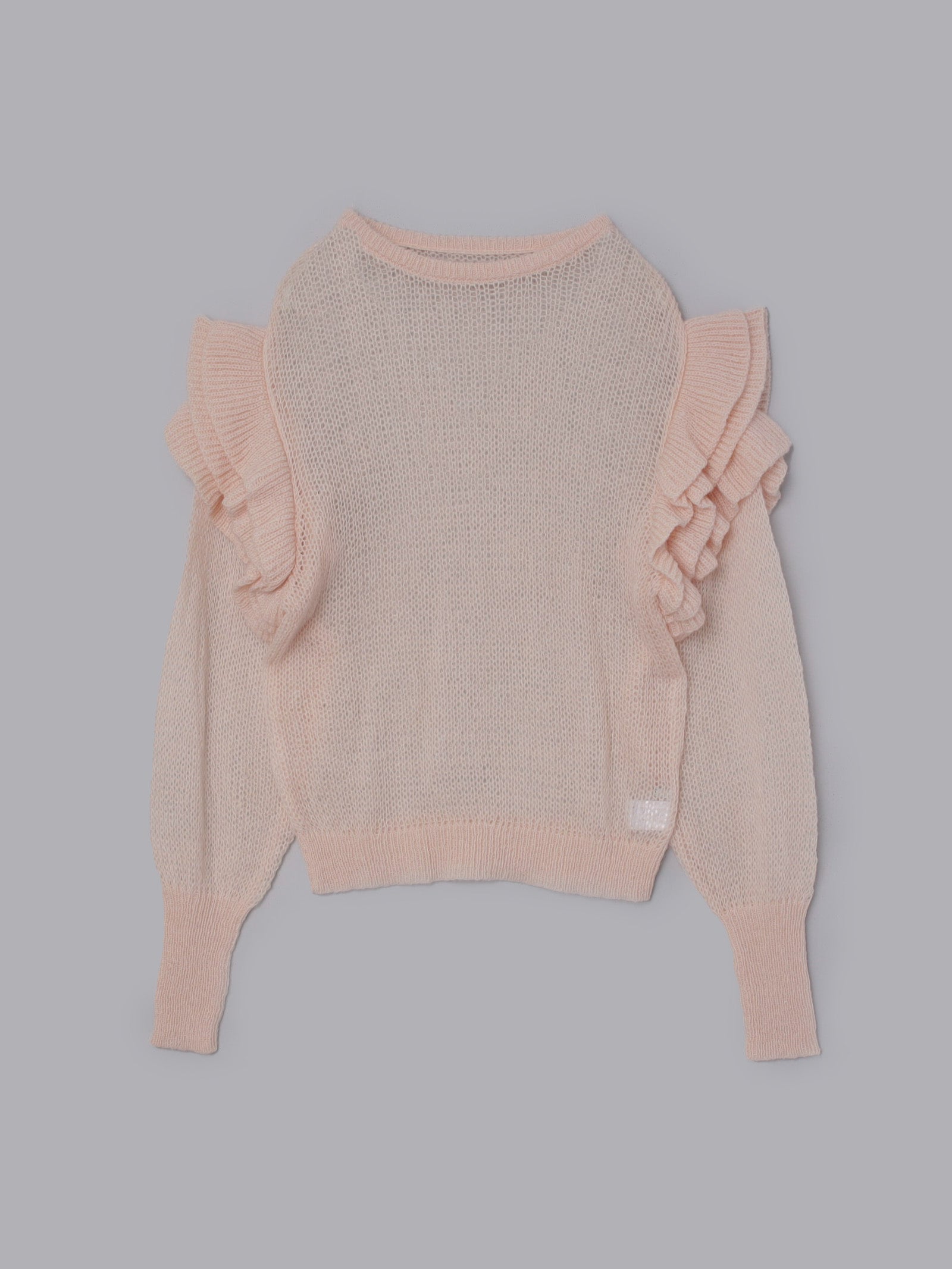 シアーショルダーフリルニット