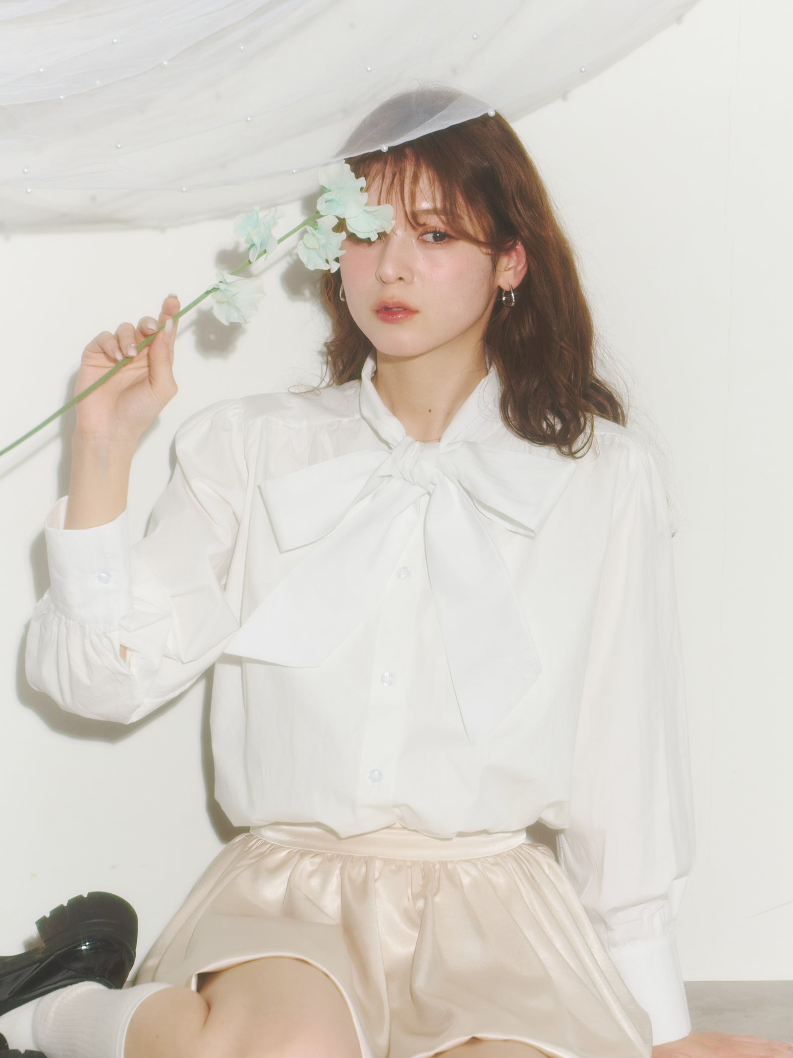 ビッグリボンシャツブラウス