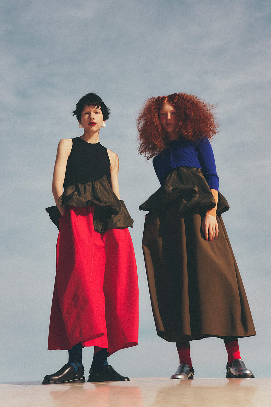 OMMO ONLINE STORE / BALLOON PEPLUM LAYERED OP