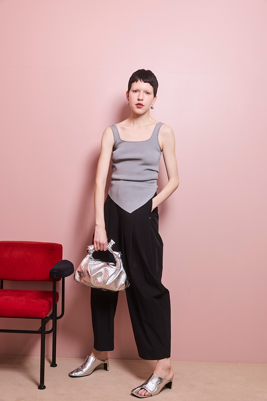 OMMO ONLINE STORE / ASYMME TUCK KT TOP