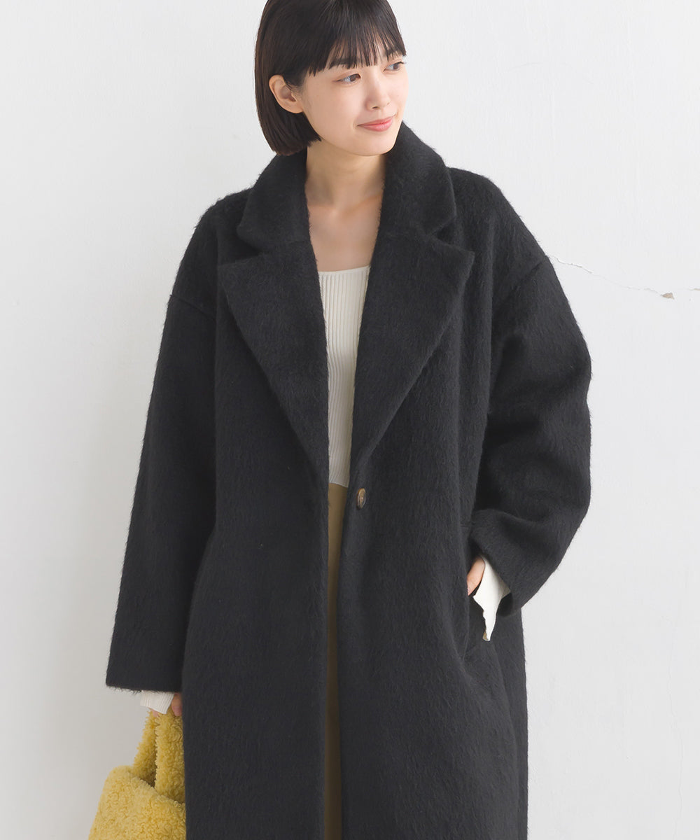 OMNES】ニットシャギー袖タックチェスターコート【1523-7181】