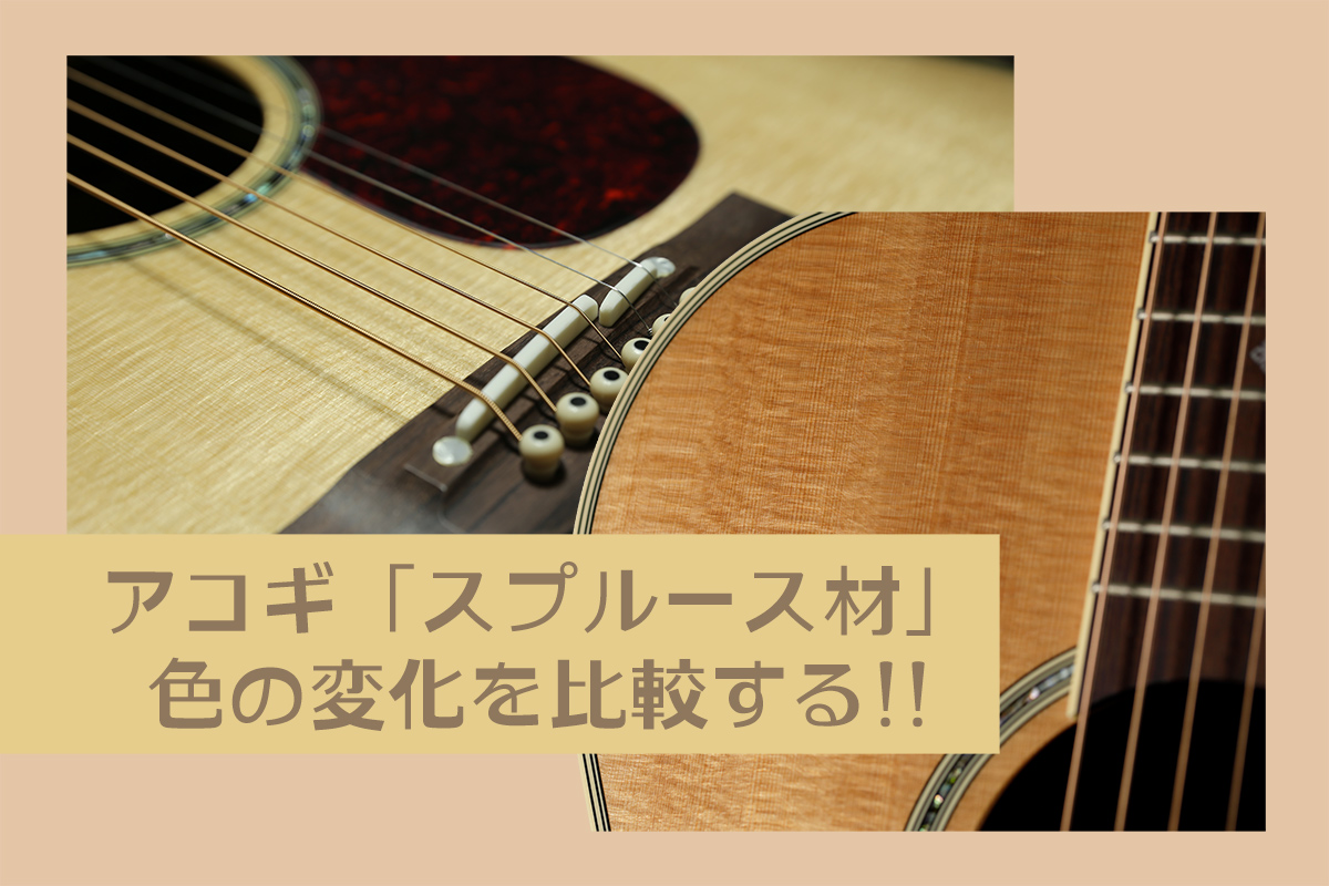 アコギのトップ材「スプルース」の色の変化 | わしの！おもちゃブログ