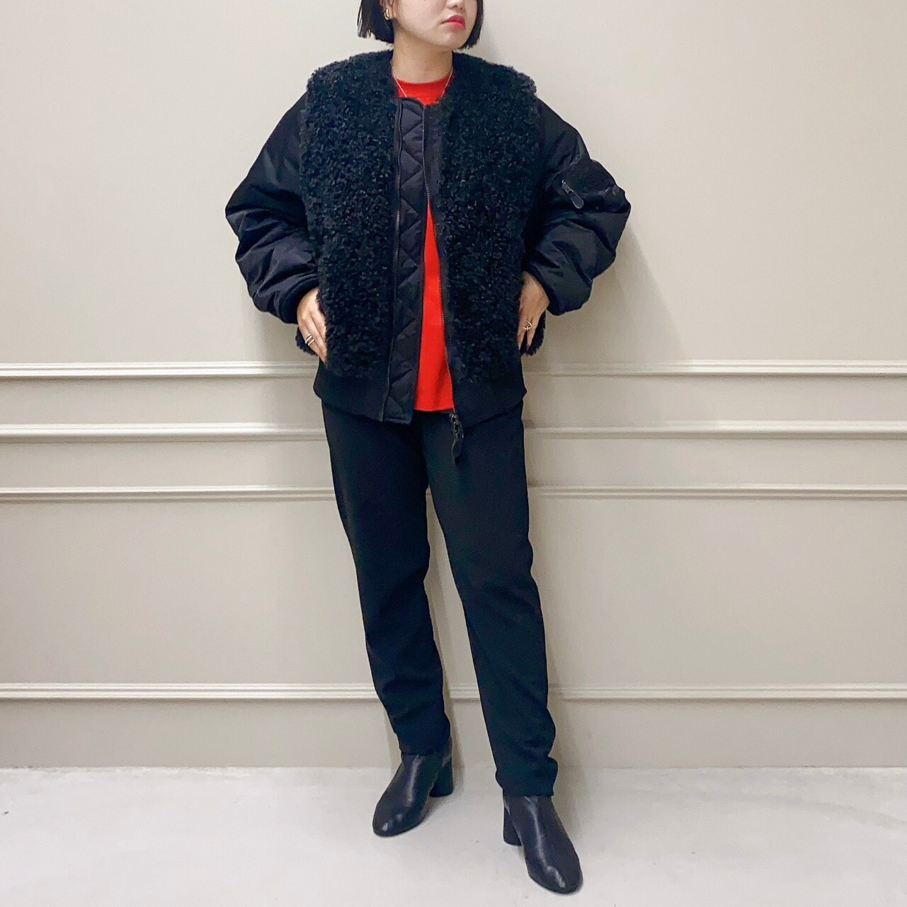 HYKE(ハイク)】 FAUX SHEARLING TYPE MA-1｜パリゴ尾道店｜尾道本通り