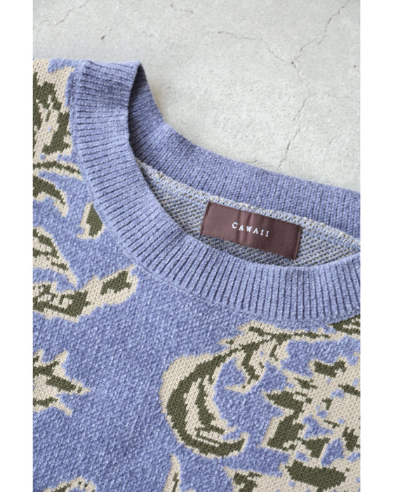 エレガントな花柄のモールジャガードニットプルオーバートップス – ONE