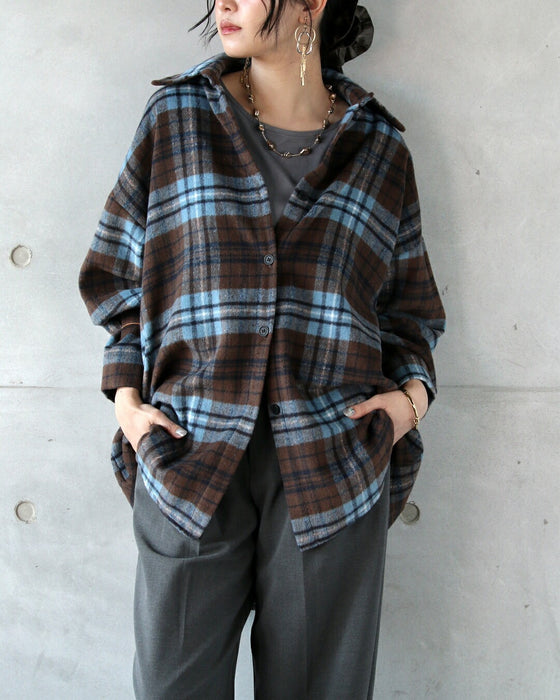 ブルー×ブラウンが映える今っぽ大人チェックシャツ – ONE PEACE ONLINE