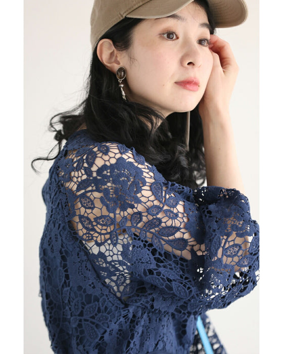 一面に咲く花衣レースロングワンピース（紐ベルト付き） – ONE PEACE