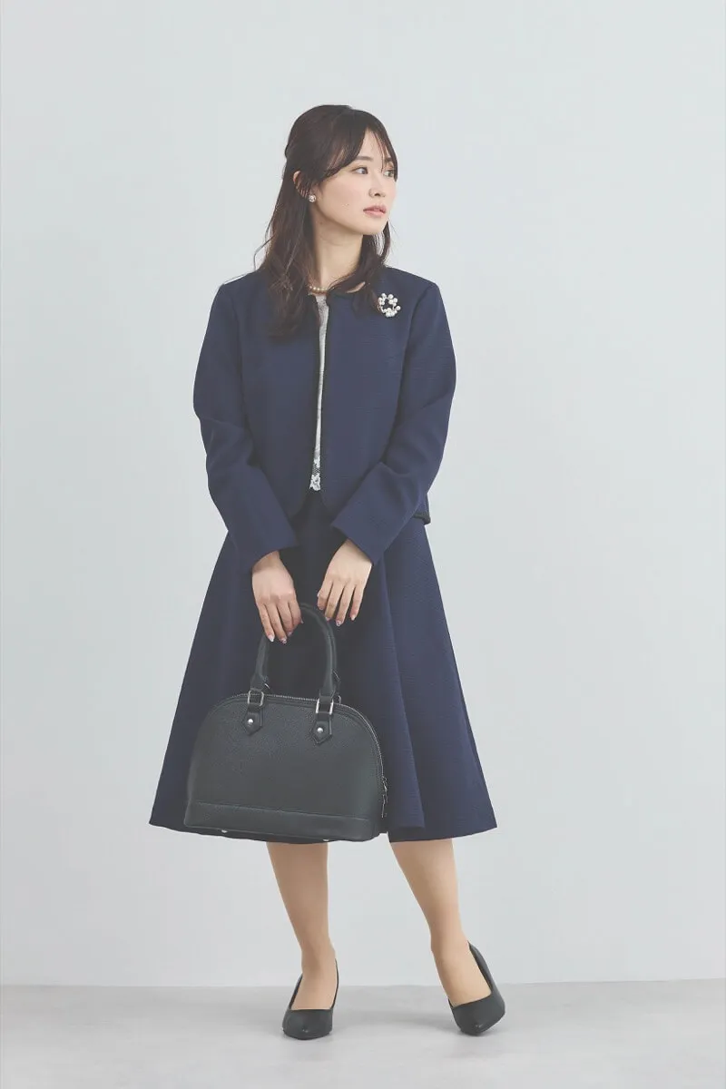 ネイビーのレースコンビセレモニースーツセット[M] Select Shopの