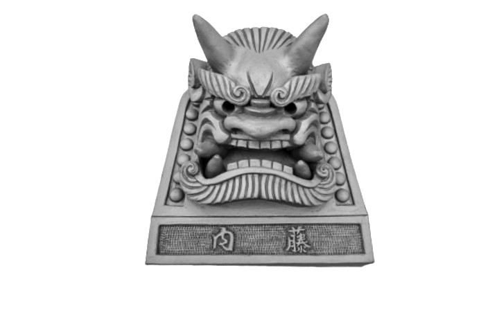 鬼No.19 鬼瓦鬼面 名入れ 五寸 其ノ弐 - 鬼瓦工房 鬼義