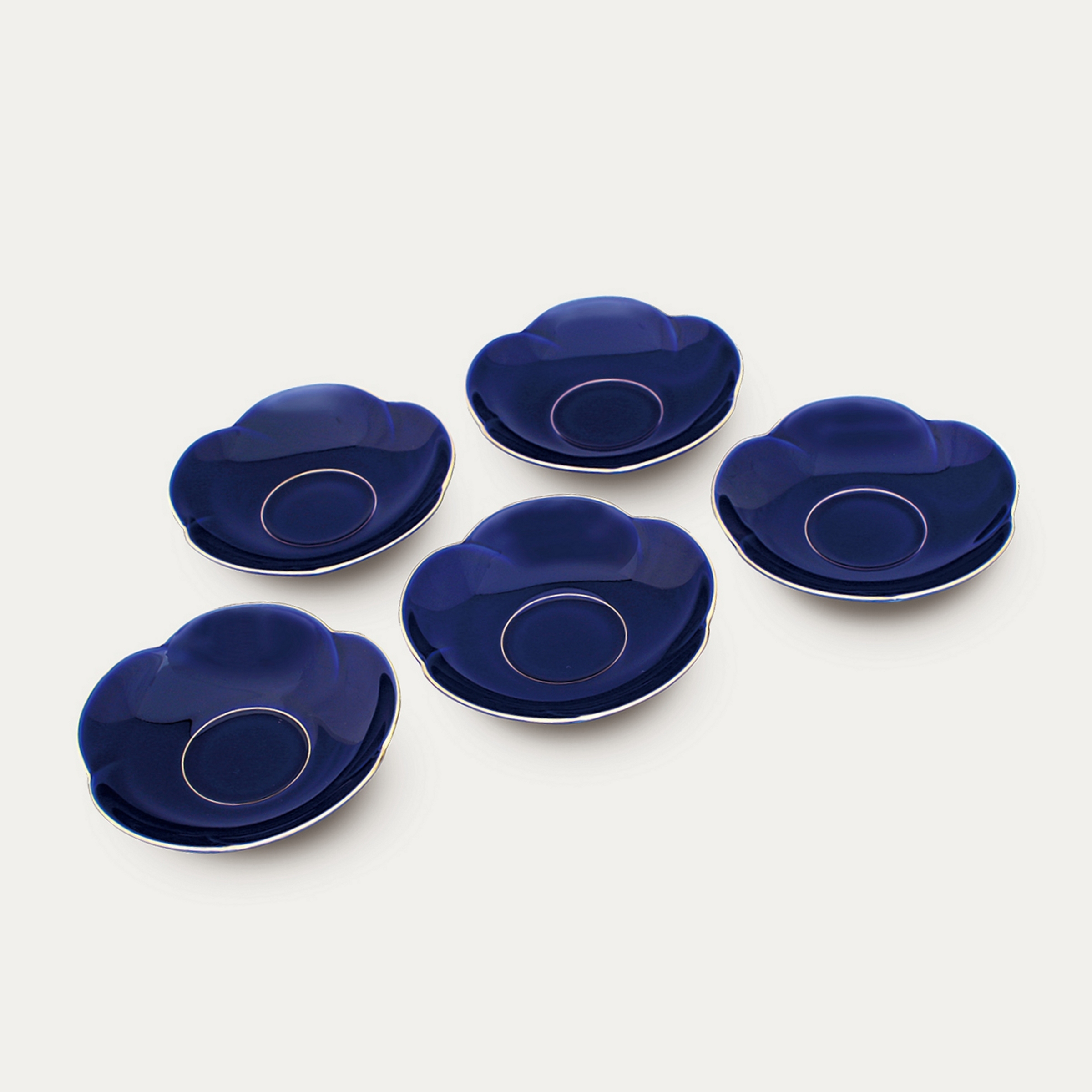 ルリ】梅形茶托セット|有田焼の老舗-香蘭社オンラインショップ