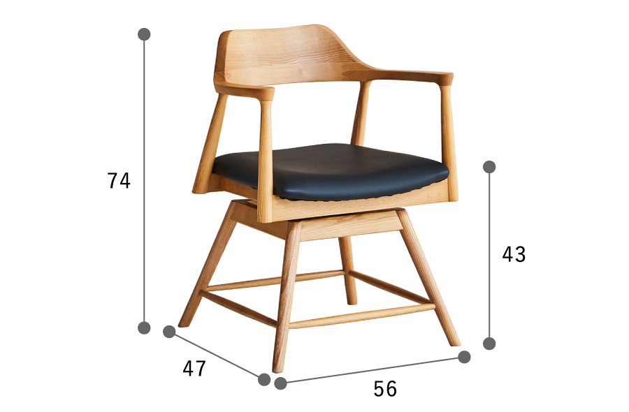 アイロスジャパン ダイニングチェア Leap Ⅱ 回転 chair
