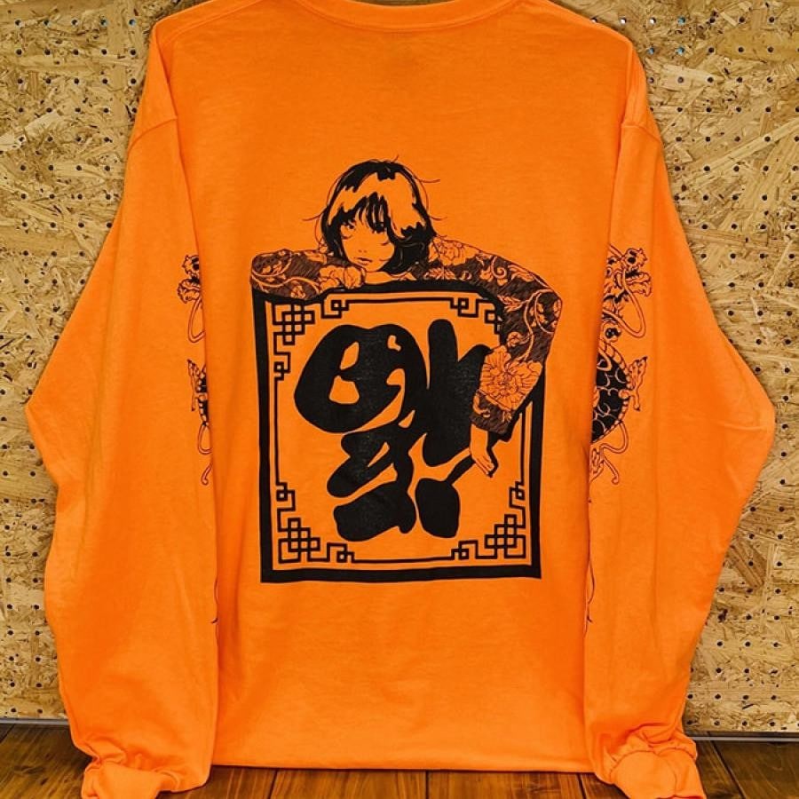 TANK × Shun Nakao『lucky girl』ロングスリーブTシャツ（オレンジ）(M