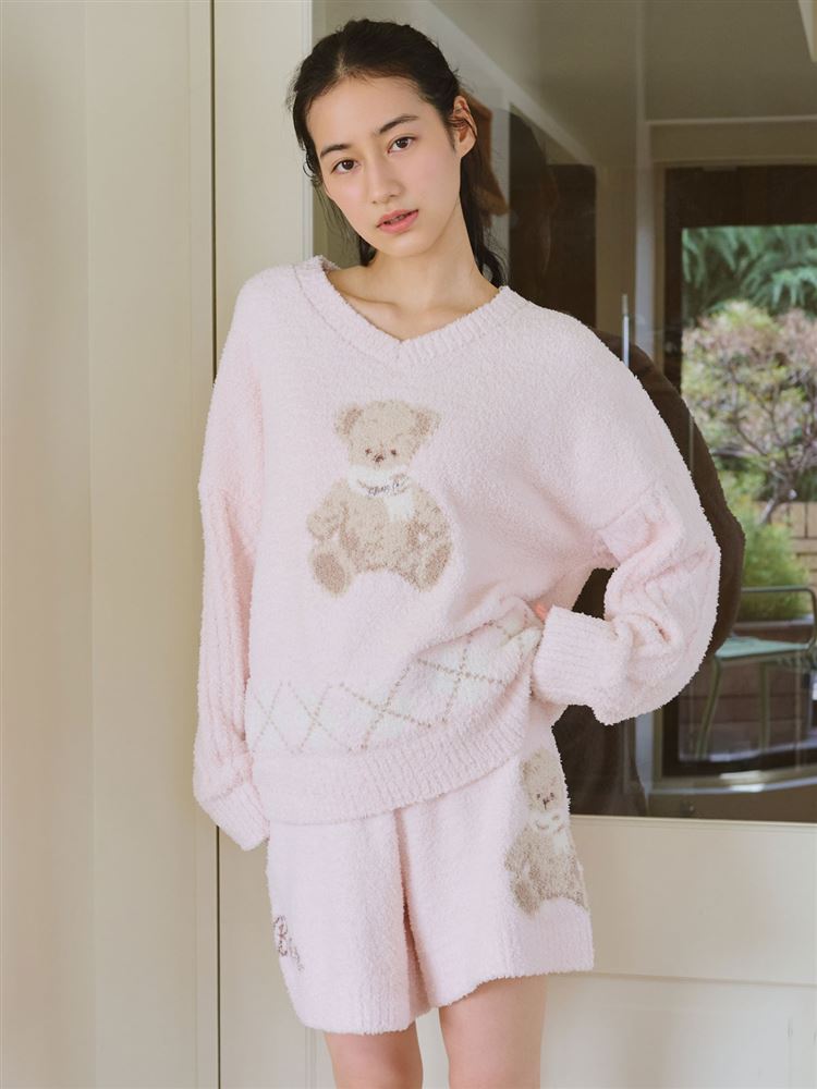 厚手モールアーガイルくま柄プルオーバー: ルームウェア(部屋着