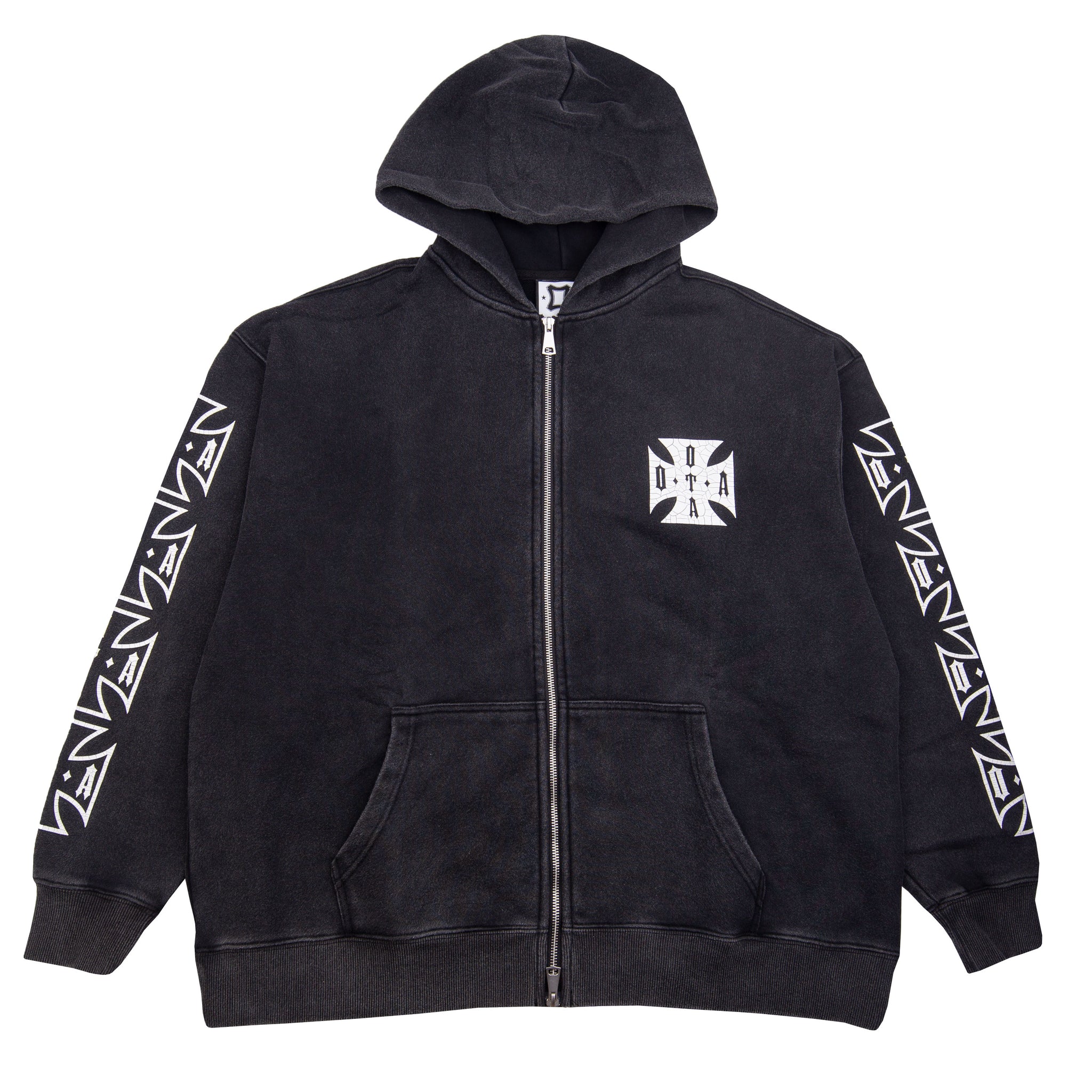 OTA Washed Black Choppa Zip Up Hoodie – On The Arm