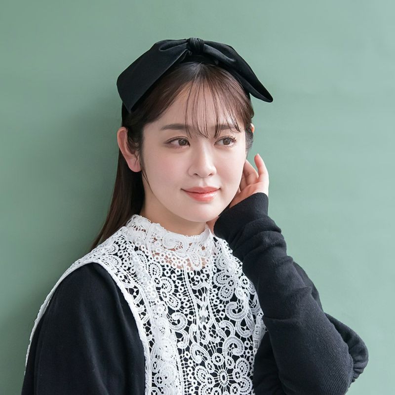 カチューシャ センター ビッグ リボン ボリューム ベロア風 – OSEWAYA