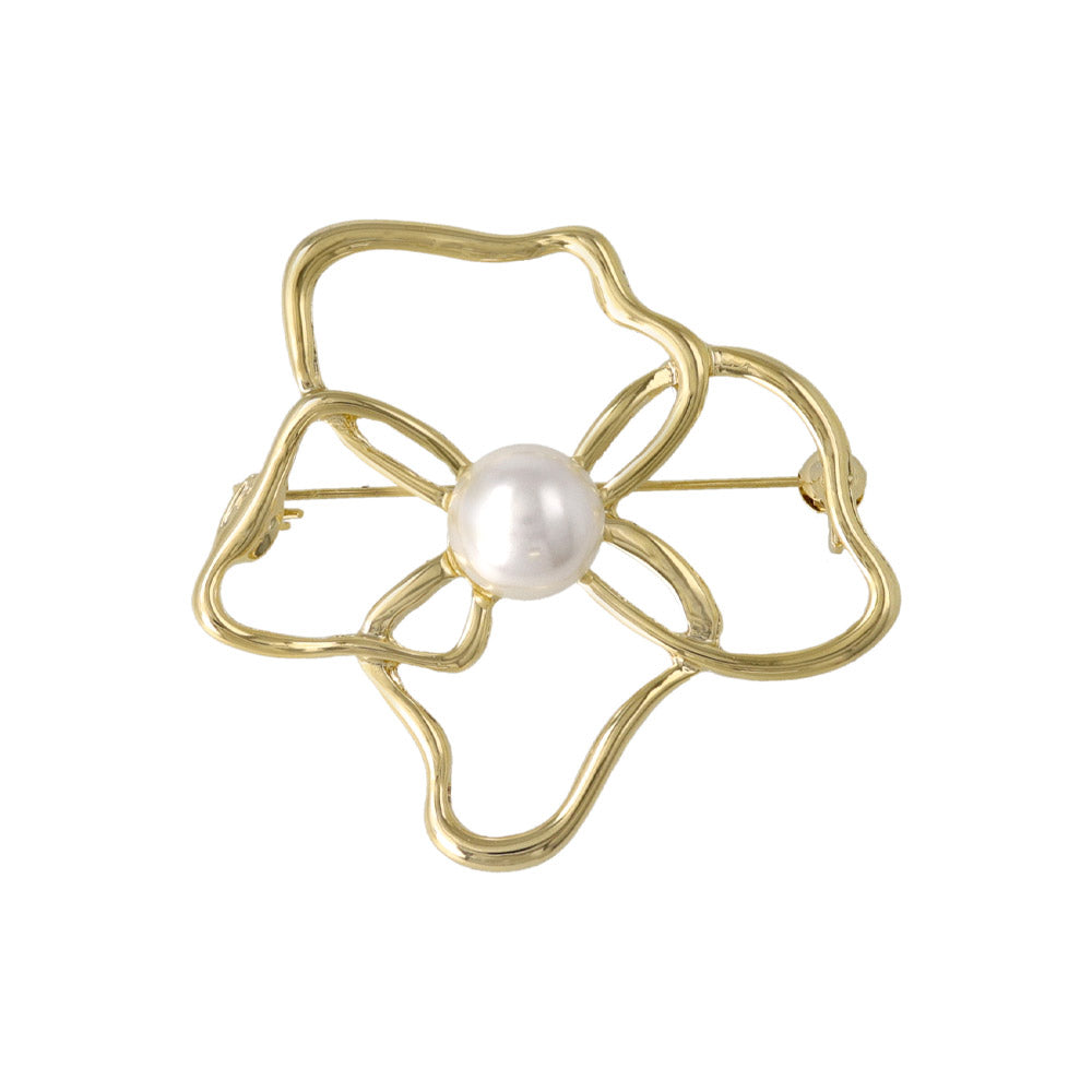 ブローチ ステンレス メタル フラワー 花 パール ピンタイプ – OSEWAYA