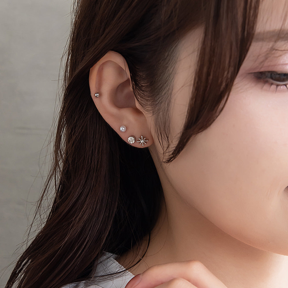 ピアス ニッケルフリー 稲妻 スター 6個セット チタンポスト スタッド