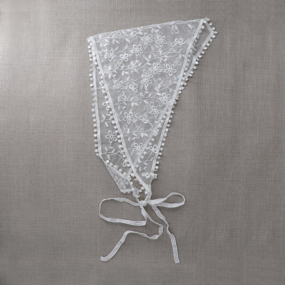 ヘッドドレス チュール 刺繍 フラワー 花 ボタニカル 柄 ヘッド