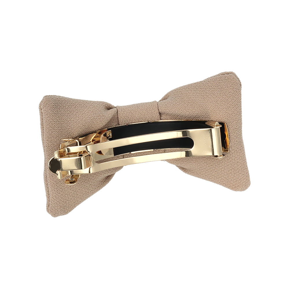 バレッタ ニッケルフリー リボン ベーシックカラー すべり止め付き