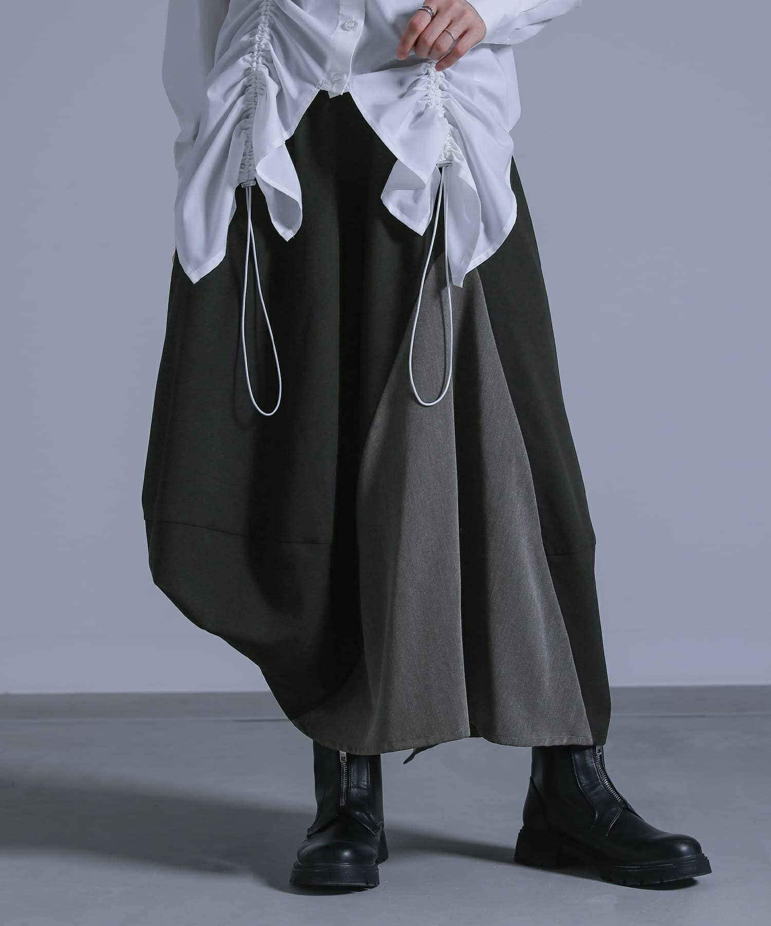 kOhAKU変形アシメバルーンフレアスカート』