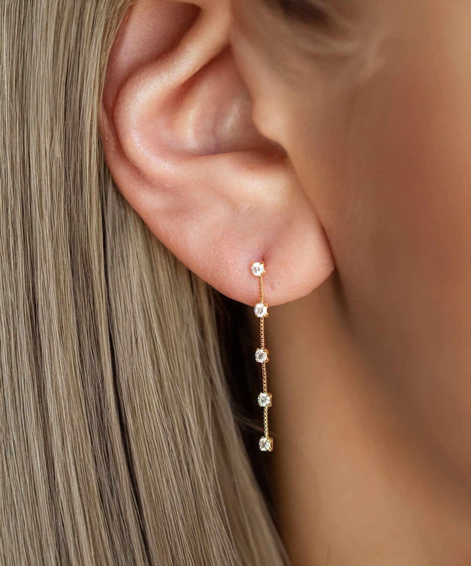 K18 5Diamond Swing Stud Earrings FIDO -フィド- | Ops.(オプス)公式